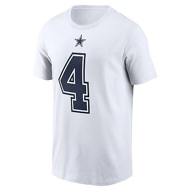 Men's Nike Dak Prescott White Dallas Cowboys Name & Number T-Shirt