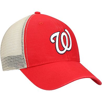 Men's '47 Red/Natural Washington Nationals Flagship Washed MVP Trucker Snapback Hat