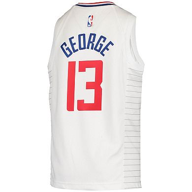 Youth Nike Paul George White LA Clippers 2020/21 Swingman Jersey - Association Edition
