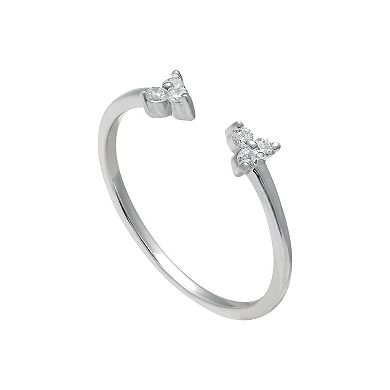 PRIMROSE Sterling Silver Cubic Zirconia Triangle Ring