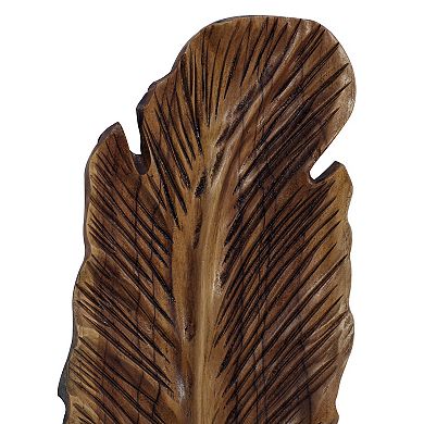 Stella & Eve Feather Teak Wood Wall Decor 3-piece Set