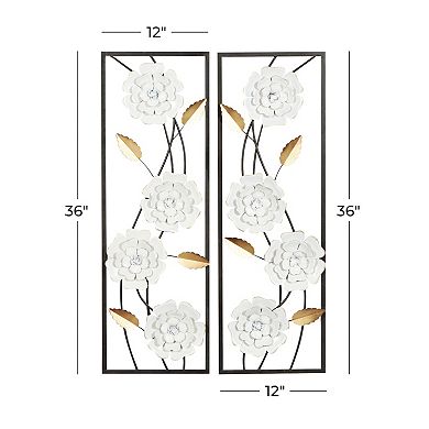 Stella & Eve White Floral Wall Decor 2-piece Set