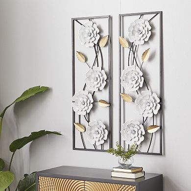 Stella & Eve White Floral Wall Decor 2-piece Set