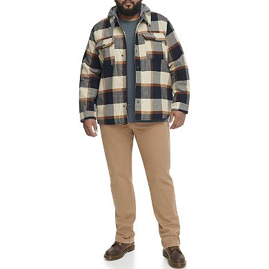 Big & Tall Levi's® Plaid Sherpa-Lined Hooded Shirt Jacket