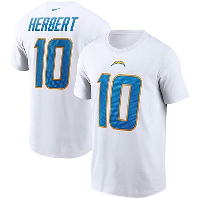 Men's Nike Justin Herbert White Los Angeles Chargers Name & Number T-Shirt