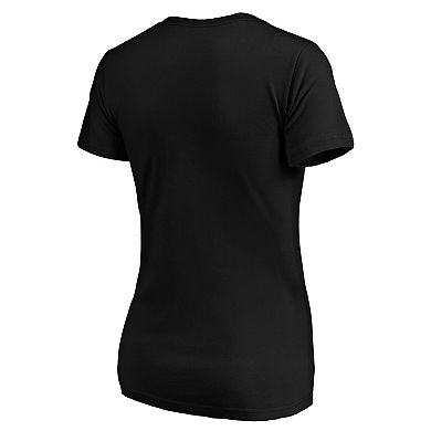 Women's Fanatics Branded Black Brooklyn Nets Primary Logo Team V-Neck T-Shirt