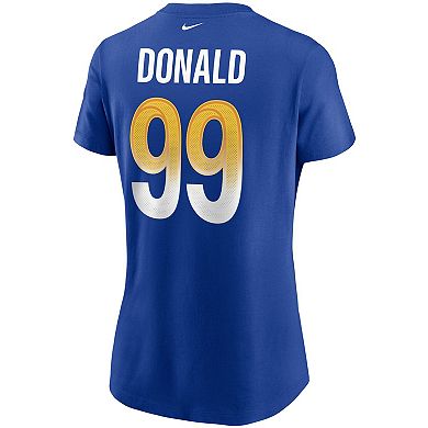 Women's Nike Aaron Donald Royal Los Angeles Rams Name & Number T-Shirt