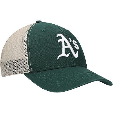 Men's '47 Green/Natural Oakland Athletics Flagship Washed MVP Trucker Snapback Hat