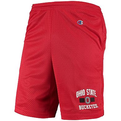 Men's Champion Scarlet Ohio State Buckeyes College Mesh Shorts