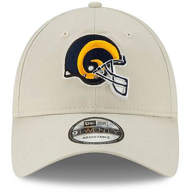 Men's New Era Khaki Los Angeles Rams Helmet Playmaker 9TWENTY Adjustable Hat