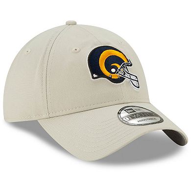 Men's New Era Khaki Los Angeles Rams Helmet Playmaker 9TWENTY Adjustable Hat
