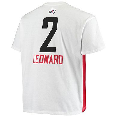 Men's Fanatics Branded Kawhi Leonard White LA Clippers Big & Tall Yoke T-Shirt