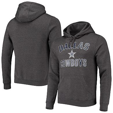 Men's Fanatics Heather Charcoal Dallas Cowboys Victory Arch Team Fitted Pullover Hoodie