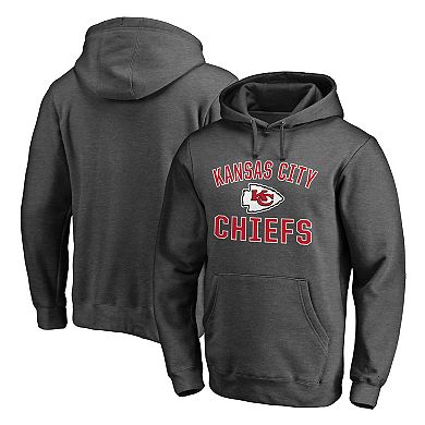 Men's Fanatics Branded Heathered Charcoal Kansas City Chiefs Victory Arch Team Pullover Hoodie