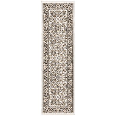 StyleHaven Mascotte Intricate Floral Panel Fringed Area Rug