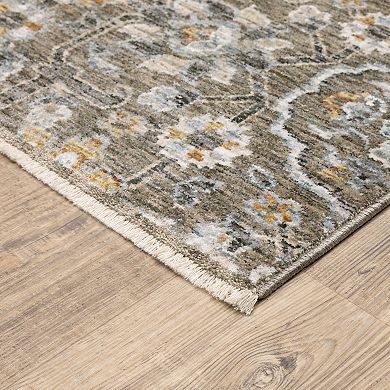 StyleHaven Mascotte Borderless Floral Traditional Fringed Area Rug