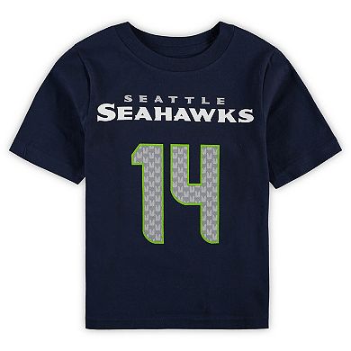 Preschool DK Metcalf College Navy Seattle Seahawks Mainliner Player Name & Number T-Shirt