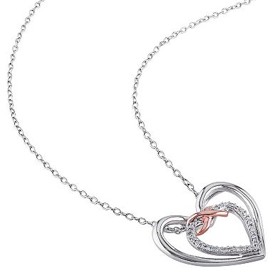 Stella Grace 2-Tone Sterling Silver Silver 1/10 Carat T.W. Diamond Infinity Heart Pendant Necklace