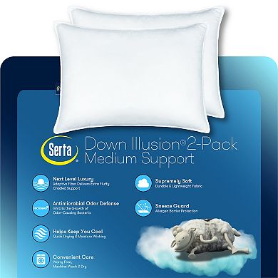 Serta 2-pack Down Free Antimicrobial Pillow