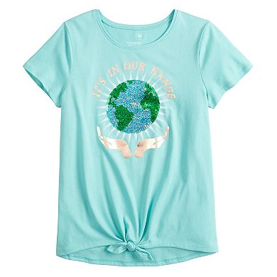 Girls 4-20 SO® Favorite Embellished Tie Front Tee in Regular & Plus Size