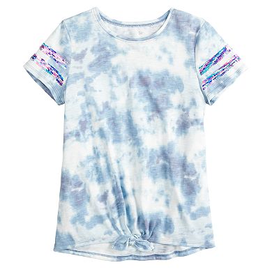 Girls 4-20 SO® Favorite Embellished Tie Front Tee in Regular & Plus Size