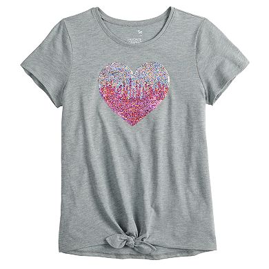 Girls 4-20 SO® Favorite Embellished Tie Front Tee in Regular & Plus Size