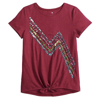 Girls 4-20 SO® Favorite Embellished Tie Front Tee in Regular & Plus Size