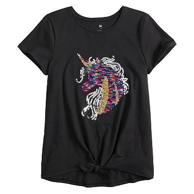 Girls 4-20 SO® Favorite Embellished Tie Front Tee in Regular & Plus Size