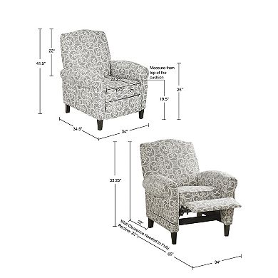 Madison Park Oscar Push Back Recliner