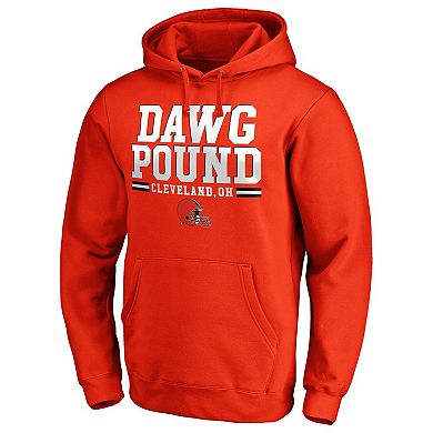 Men's Fanatics Branded Orange Cleveland Browns Hometown Fitted Pullover Hoodie