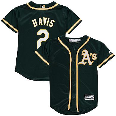 Youth Majestic Khris Davis Green Oakland Athletics Alternate Official Cool Base Player Jersey