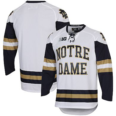 Men's Under Armour White Notre Dame Fighting Irish UA Replica Hockey Jersey