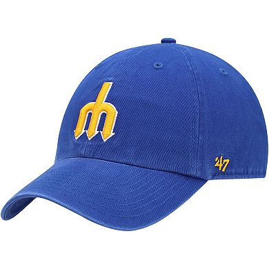 Men's '47 Royal Seattle Mariners 1977 Logo Cooperstown Collection Clean Up Adjustable Hat