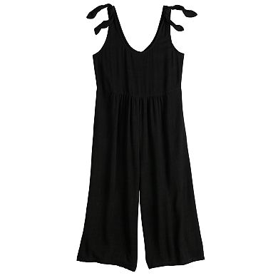 Juniors' Rewind Tie Strap Jumpsuit