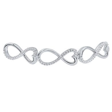 Sterling Silver 1/3 Carat T.W. Diamond Adjustable Bracelet