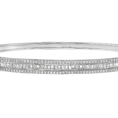 Sterling Silver 1 Carat T.W. Diamond Bangle Bracelet