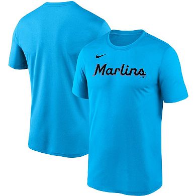 Men's Nike Blue Miami Marlins Wordmark Legend Performance T-Shirt