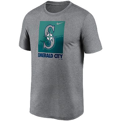 Men's Nike Heathered Gray Seattle Mariners Local Logo Legend T-Shirt