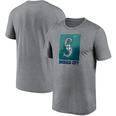 Men's Nike Heathered Gray Seattle Mariners Local Logo Legend T-Shirt