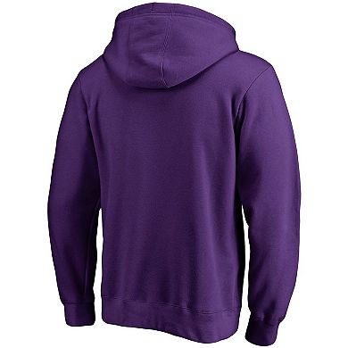 Men's Fanatics Branded Purple Phoenix Suns Icon Primary Logo Fitted Pullover Hoodie
