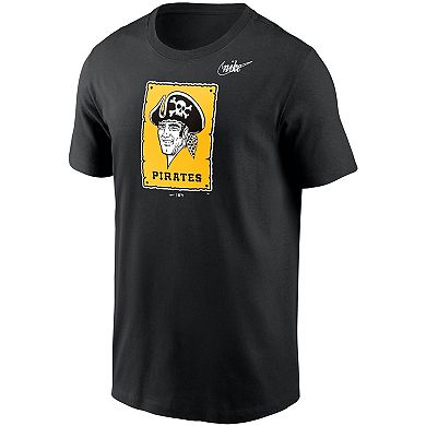 Men's Nike Black Pittsburgh Pirates Cooperstown Collection Logo T-Shirt