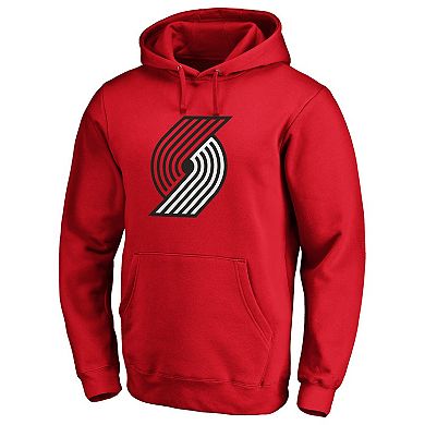 Men's Fanatics Branded Red Portland Trail Blazers Primary Team Logo Pullover Hoodie