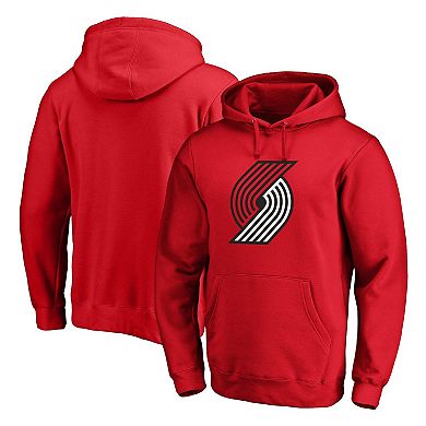 Men's Fanatics Branded Red Portland Trail Blazers Primary Team Logo Pullover Hoodie