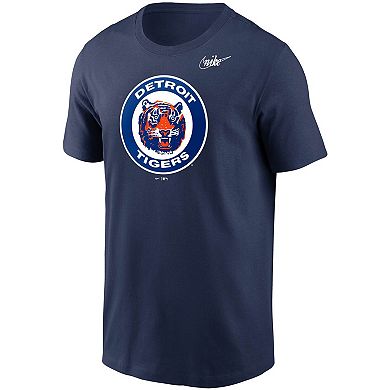 Men's Nike Navy Detroit Tigers Cooperstown Collection Logo T-Shirt
