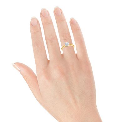 10k Gold 1/4 Carat T.W. IGI Certified Diamond Cluster Promise Ring
