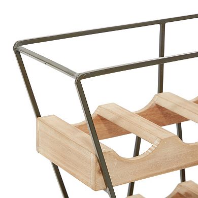 Stella & Eve Wood Industrial Wine Rack