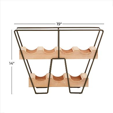 Stella & Eve Wood Industrial Wine Rack