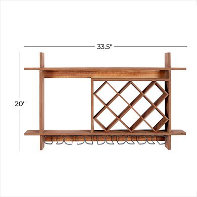 Stella & Eve Wood Farmhouse Wine Rack