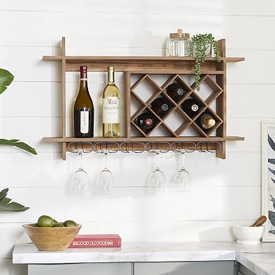 Stella & Eve Wood Farmhouse Wine Rack