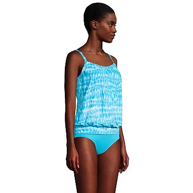 Women's Lands' End DD-Cup Bust-Minimizer Blouson Tankini Top